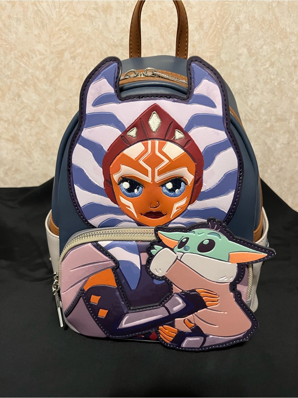 Kids Character Mini Backpack in Navy with Multicolor Ahsoka & Grogu Art